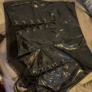Faux leather shorts